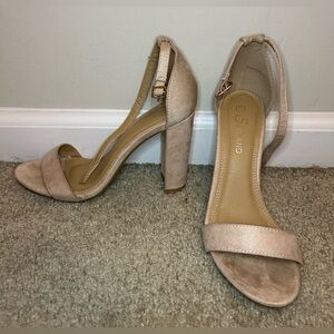 Nude Block Heels
